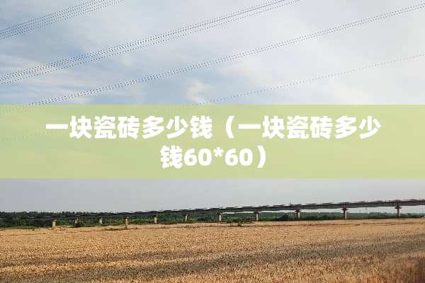 一块瓷砖多少钱（一块瓷砖多少钱60*60）