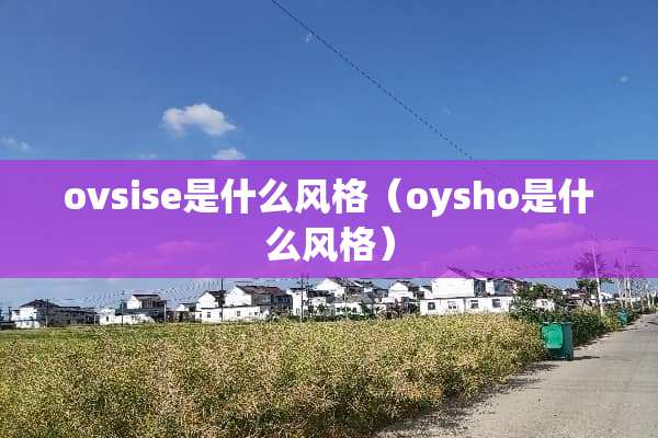 ovsise是什么风格（oysho是什么风格）