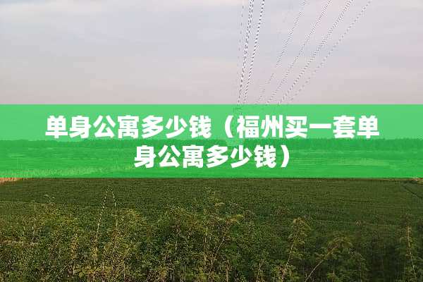 单身公寓多少钱（福州买一套单身公寓多少钱）