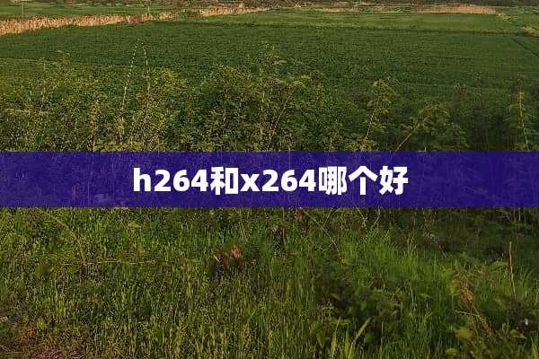 h264和x264哪个好