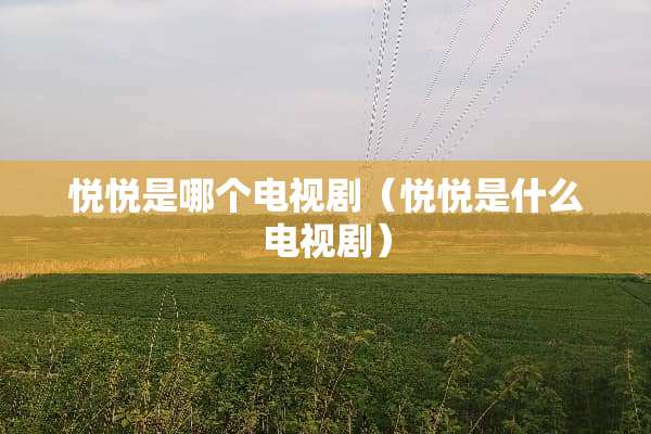 悦悦是哪个电视剧（悦悦是什么电视剧）