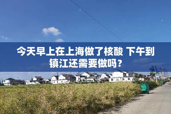 今天早上在上海做了核酸 下午到镇江还需要做吗？