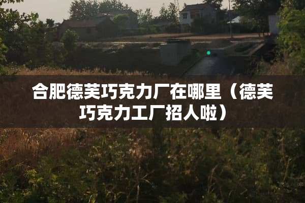 合肥德芙巧克力厂在哪里（德芙巧克力工厂招人啦）
