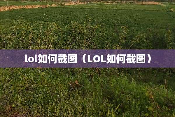lol如何截图（LOL如何截图）