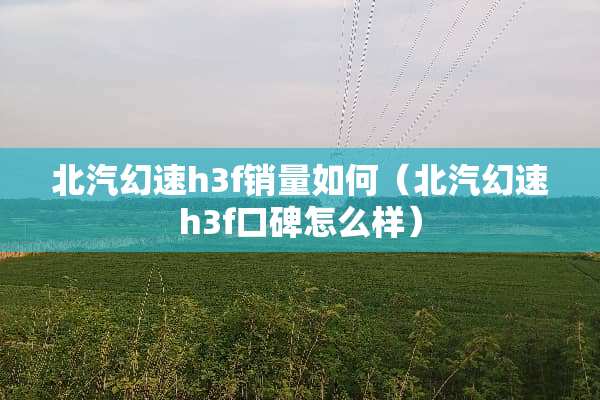 北汽幻速h3f销量如何（北汽幻速h3f口碑怎么样）