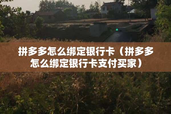 拼多多怎么绑定***（拼多多怎么绑定***支付买家）