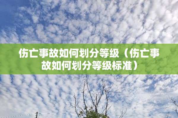 伤亡事故如何划分等级（伤亡事故如何划分等级标准）