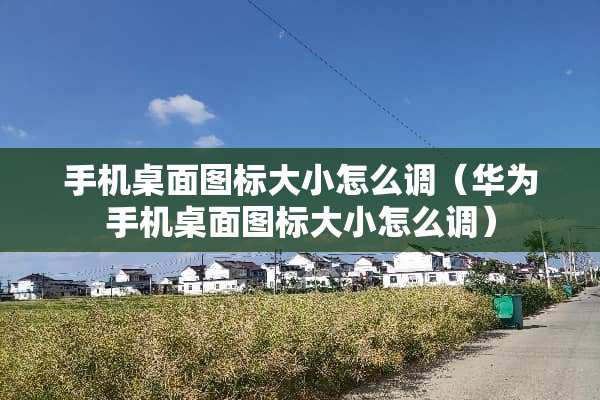 手机桌面图标大小怎么调（华为手机桌面图标大小怎么调）