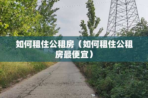 如何租住公租房（如何租住公租房最便宜）