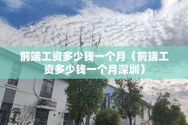 前端工资多少钱一个月（前端工资多少钱一个月深圳）