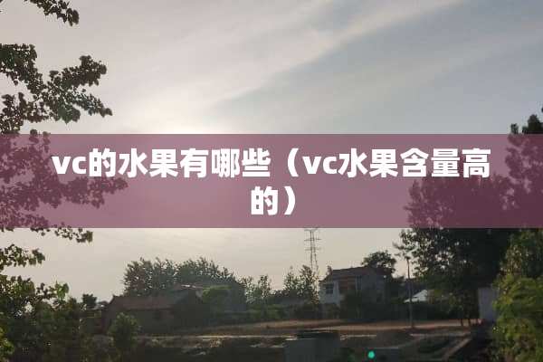 vc的水果有哪些（vc水果含量高的）