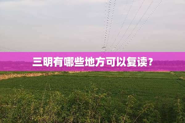 三明有哪些地方可以复读？