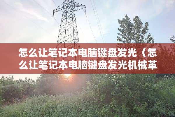 怎么让笔记本电脑键盘发光（怎么让笔记本电脑键盘发光机械**）