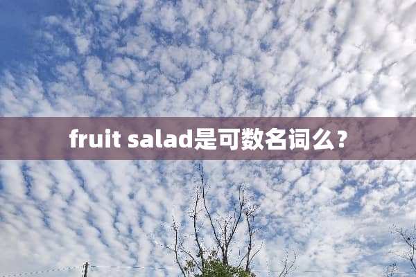 fruit salad是可数名词么？