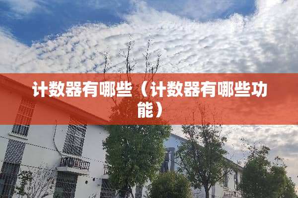 计数器有哪些（计数器有哪些功能）