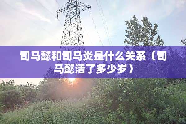 司马懿和司马炎是什么关系（司马懿活了多少岁）