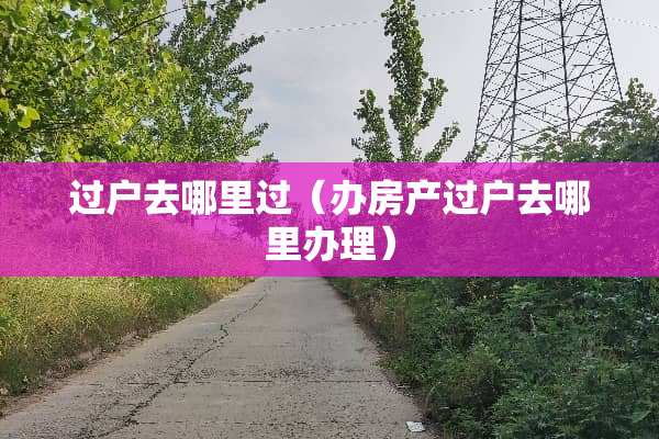 过户去哪里过（办房产过户去哪里办理）