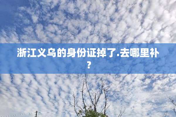 浙江义乌的***掉了.去哪里补？