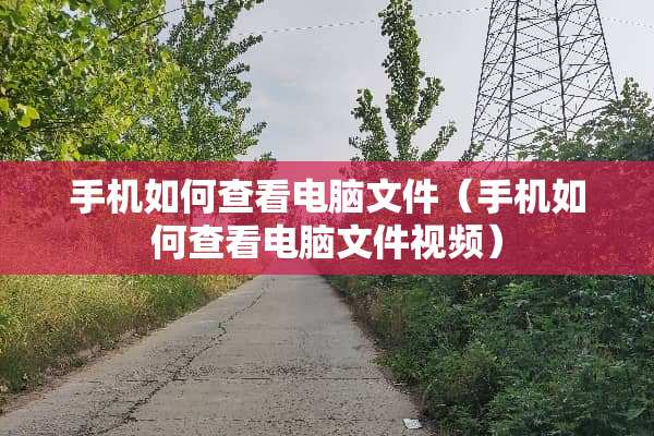 手机如何查看电脑文件（手机如何查看电脑文件视频）
