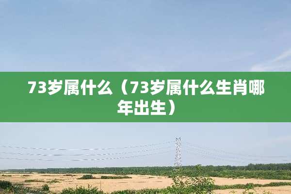 73岁属什么（73岁属什么生肖哪年出生）