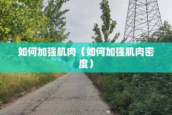 如何加强肌肉（如何加强肌肉密度）