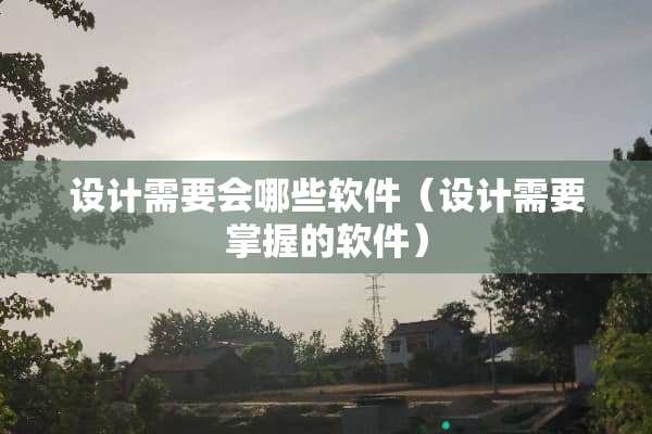 设计需要会哪些软件（设计需要掌握的软件）