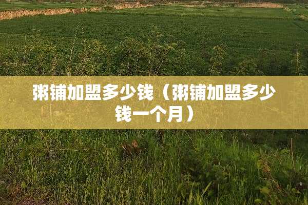 粥铺加盟多少钱（粥铺加盟多少钱一个月）