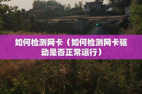 如何检测网卡（如何检测网卡驱动是否正常运行）