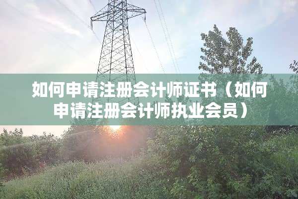 如何申请注册会计师证书（如何申请注册会计师执业会员）