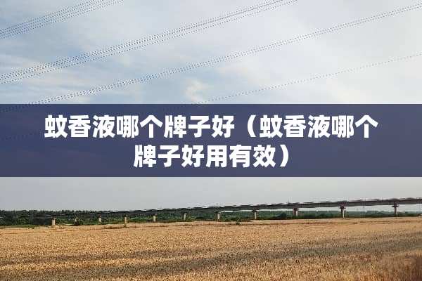 蚊香液哪个牌子好（蚊香液哪个牌子好用有效）