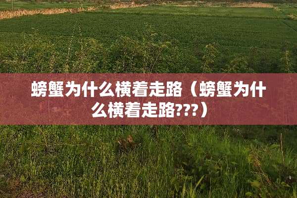 螃蟹为什么横着走路（螃蟹为什么横着走路???）