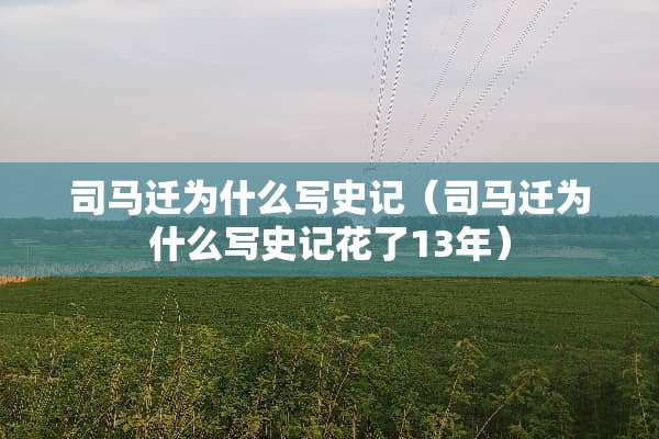 司马迁为什么写史记（司马迁为什么写史记花了13年）