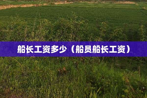 船长工资多少（船员船长工资）