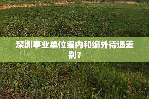 深圳事业单位编内和编外待遇差别？