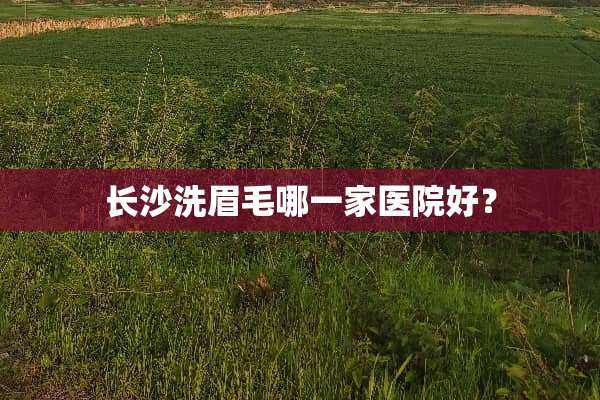 长沙洗眉毛哪一家医院好？