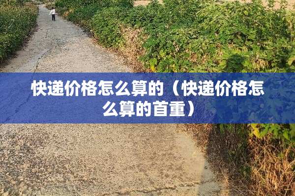 快递价格怎么算的（快递价格怎么算的首重）