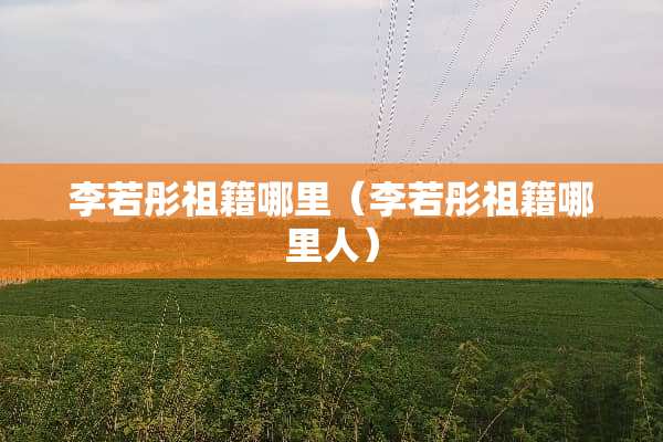 李若彤祖籍哪里（李若彤祖籍哪里人）