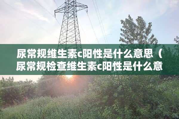 尿常规维生素c阳性是什么意思（尿常规检查维生素c阳性是什么意思）