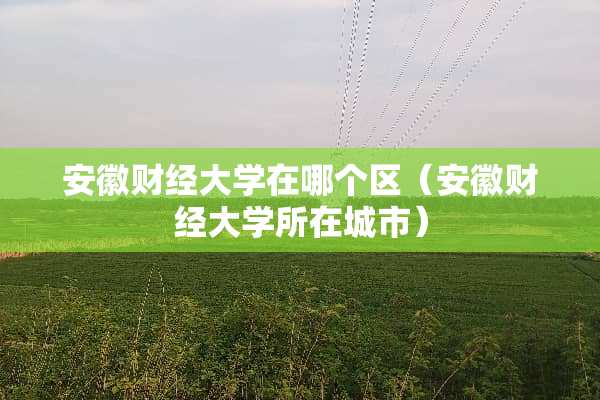 安徽财经大学在哪个区（安徽财经大学所在城市）