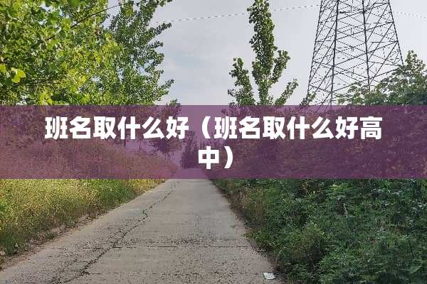 班名取什么好（班名取什么好高中）