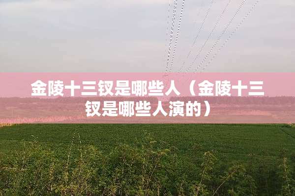 金陵十三钗是哪些人（金陵十三钗是哪些人演的）