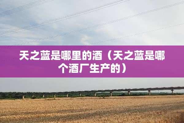 天之蓝是哪里的酒（天之蓝是哪个酒厂生产的）