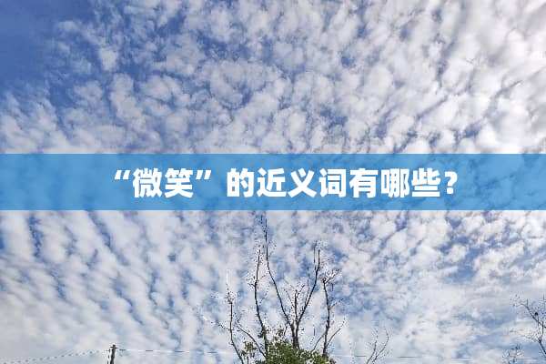 “微笑”的近义词有哪些？