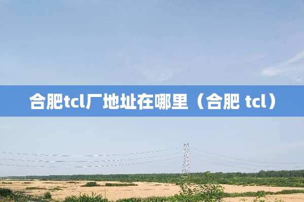 合肥tcl厂地址在哪里（合肥 tcl）