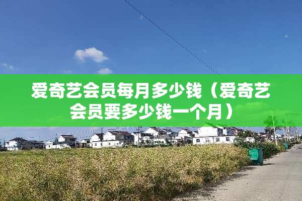 爱奇艺会员每月多少钱（爱奇艺会员要多少钱一个月）