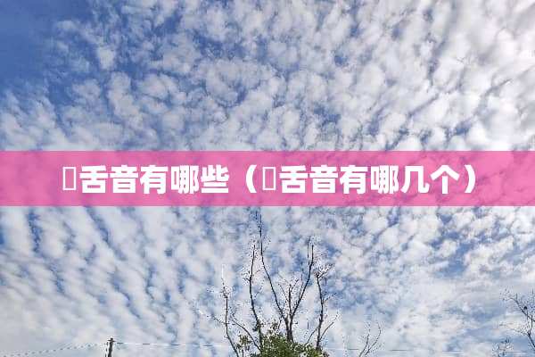 趐舌音有哪些（趐舌音有哪几个）