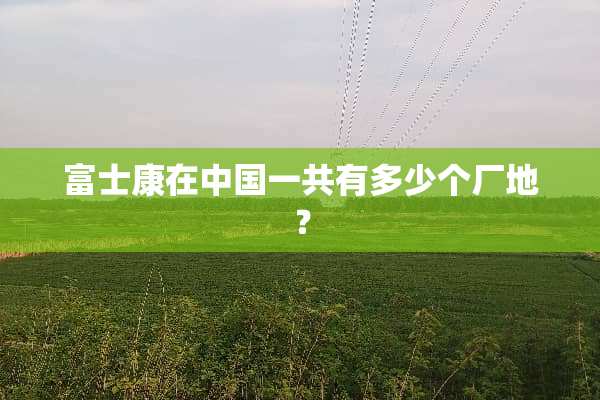 富士康在中国一共有多少个厂地？