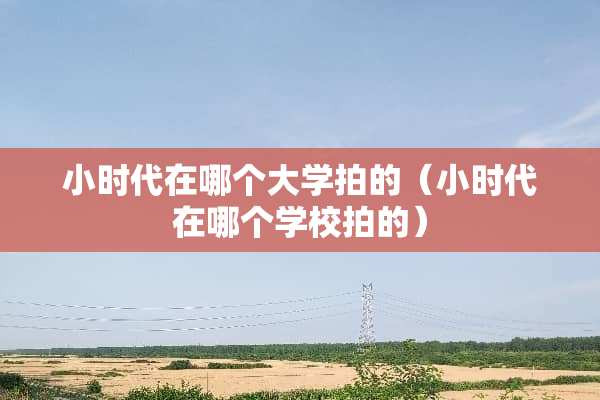 小时代在哪个大学拍的（小时代在哪个学校拍的）