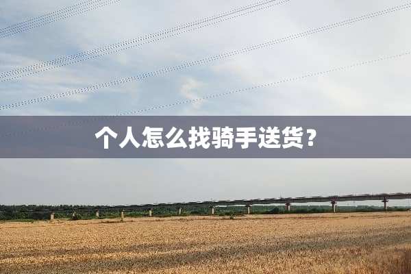 个人怎么找骑手送货？