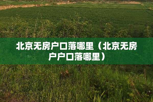 北京无房户口落哪里（北京无房户户口落哪里）